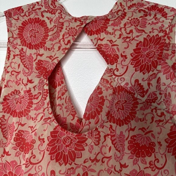 Cabi Vita Blouse Draped Keyhole Pink Floral Small Lightweight - Picture 5 of 10